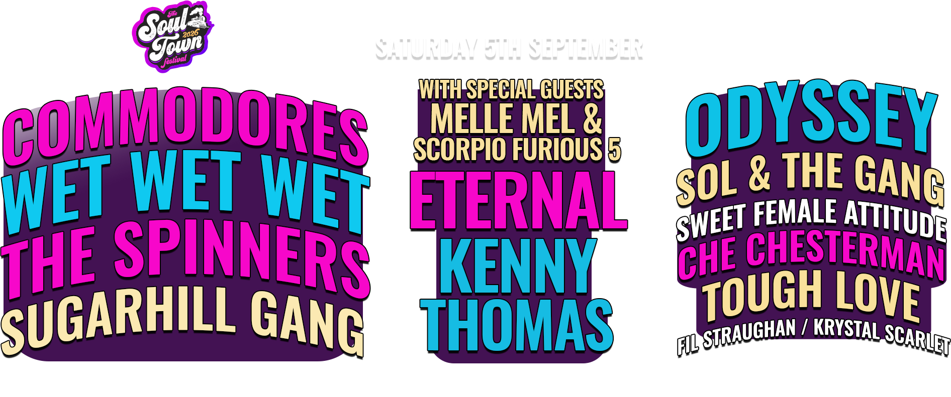 Soultown 2026 Lineup – Saturday 5th Sept, Croydon Road Recreation Ground